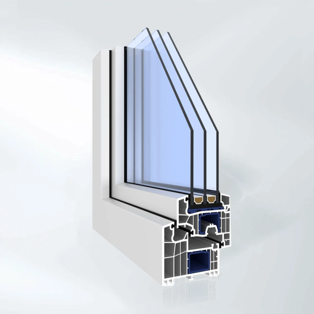 Sistem ferestre din PVC cu 6 camere de izolare, Salamander, BluEVOLUTION 92 SL